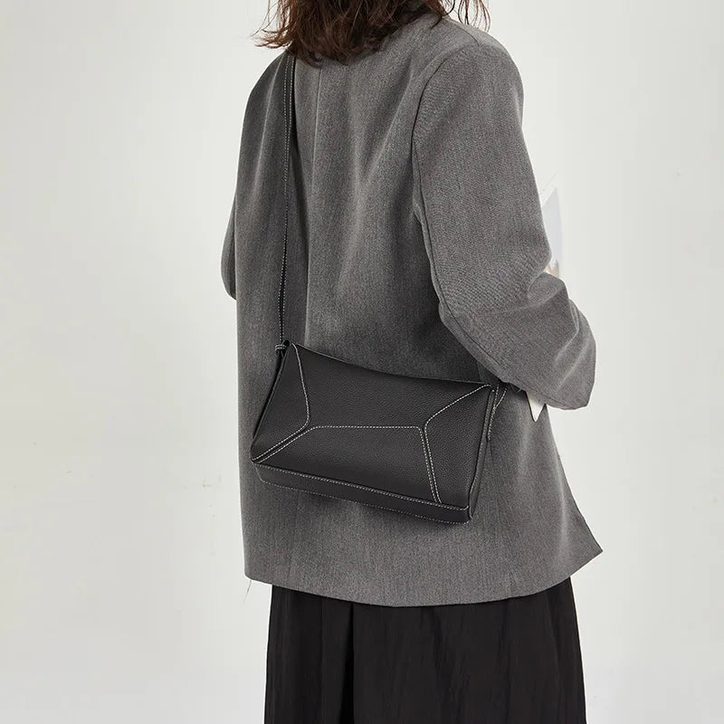 Genuine Leather Woman Bag Cowhide Shoulder Bag Soft Leather Minimalist Luxury Bags Womens High Quality 2025 Ladies Bags Handbag
