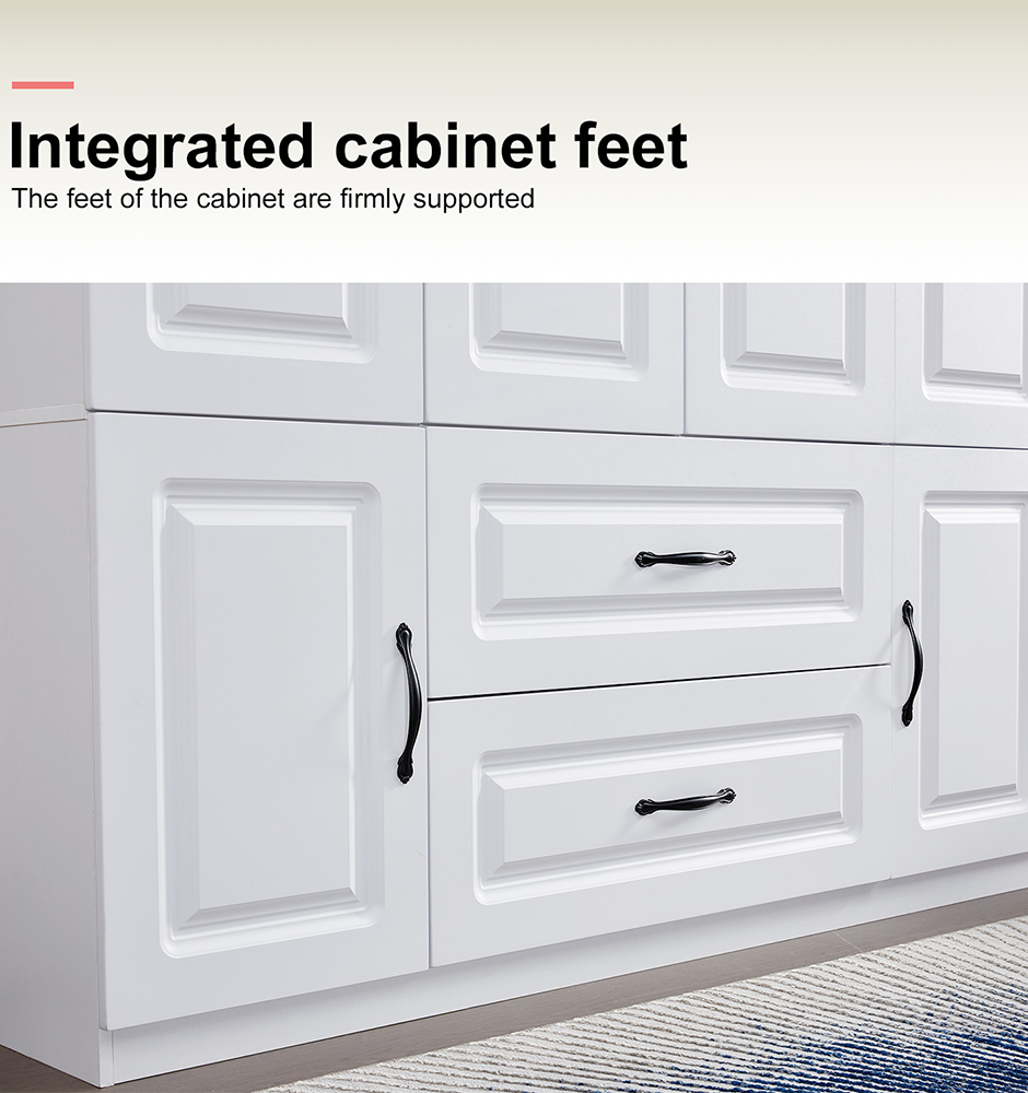 Perssia YG‑15 GrandWard™ — 74" White Freestanding Solid Wood Wardrobe Closet - PERSSIA
