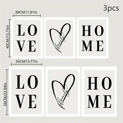 Perssia LoveTrio™ Canvas Set — 3‑Piece Modern Wall Art for Living Room Décor - PERSSIA