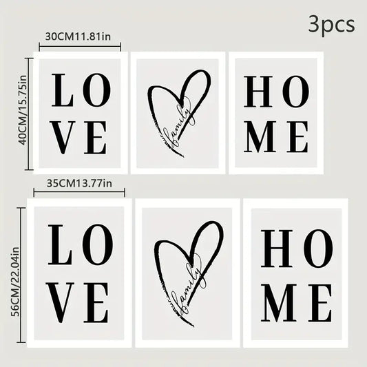 Perssia LoveTrio™ Canvas Set — 3‑Piece Modern Wall Art for Living Room Décor - PERSSIA