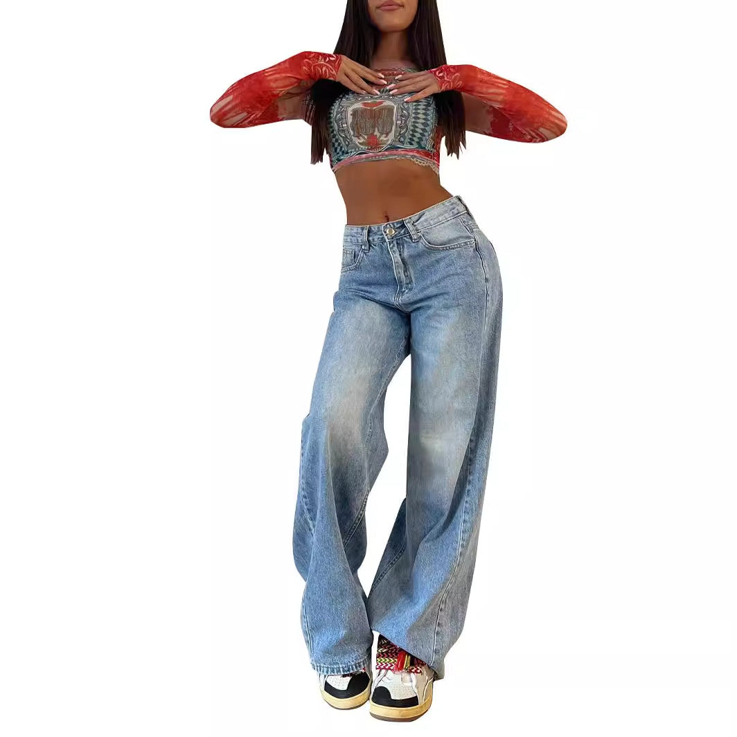 Perssia RetroStreet™ Wide Leg Jeans - PERSSIA