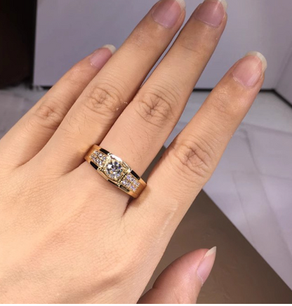 Perssia GeoLuxe™ Gold‑Plated Geometric Ring for Women - PERSSIA