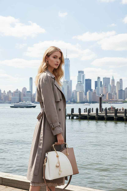 Perssia ColorLuxe™ Satchel — Chic Vegan Leather Colorblock Handbag + Matching Wallet