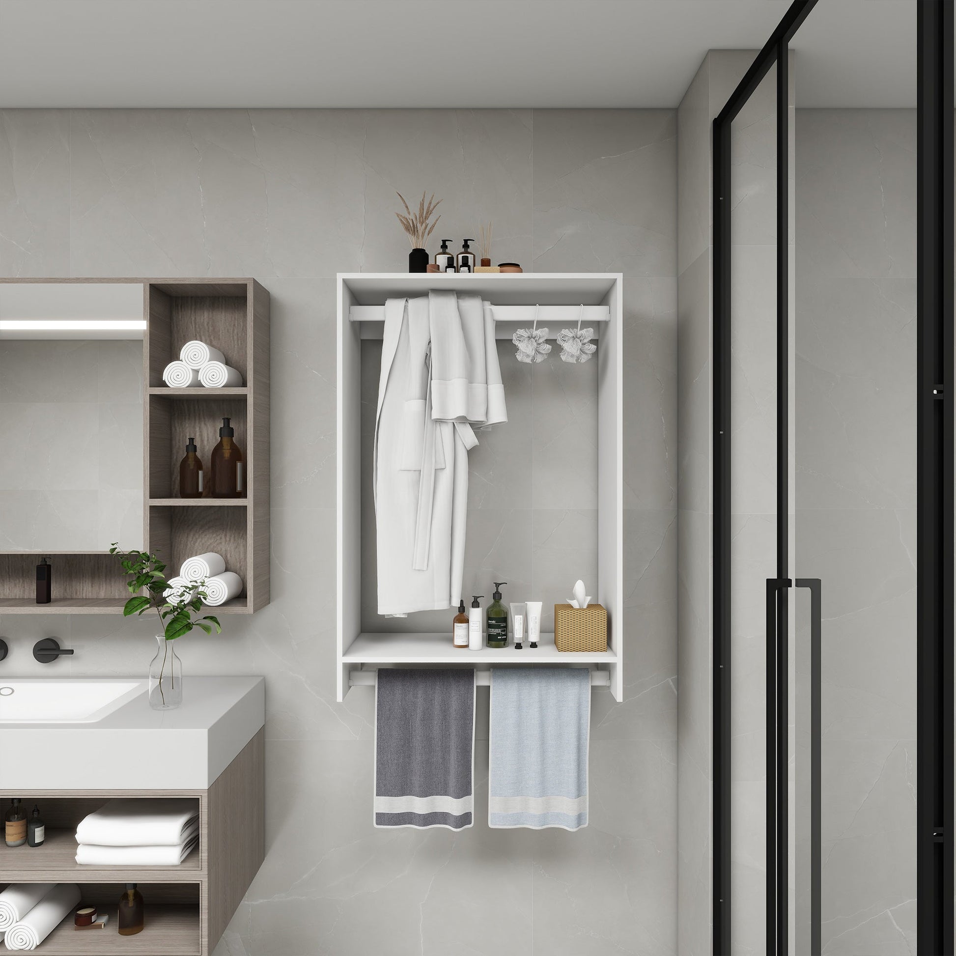 Perssia B3 ModuCloset™ System — DIY Modular Wooden Closet Organizer with Dual Hanging Rods  A modern built‑in look. Spacious storage. Silent sliding. Designed for beautiful living. - PERSSIA