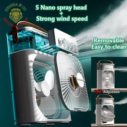New 3 in 1 Fan Air Conditioner Household Mini Air Cooler LED Night Light Portable Humidifier Air Adjustment Fan Office Home Fan