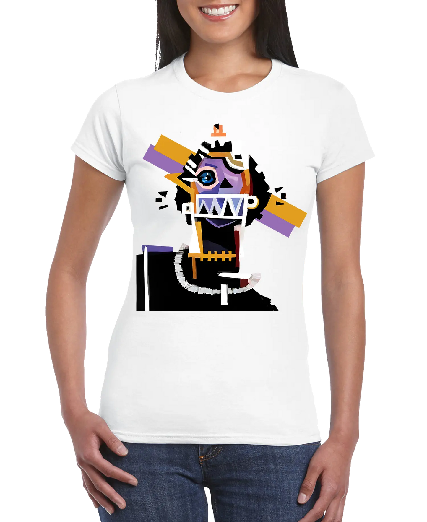 Neocubism Artwork Women Slim Fit T-shirt