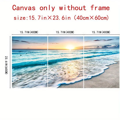 Perssia OceanGlow™ 3‑Piece Canvas Set Wall Art (15.7" × 23.6") - PERSSIA