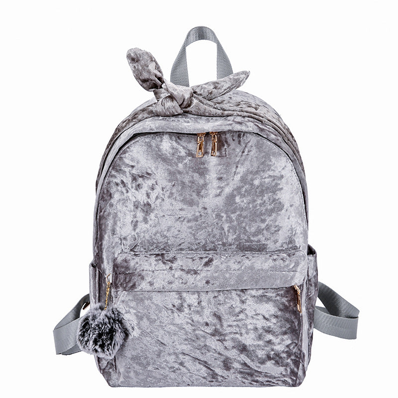 Perssia FluffCharm™ Aesthetic Backpack Artistic Fuzzy Ball Backpack, Plush Student Bag - PERSSIA
