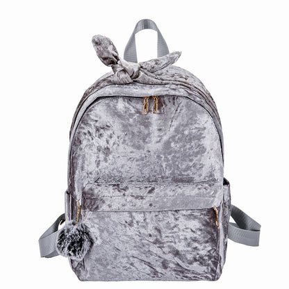 Perssia FluffCharm™ Aesthetic Backpack Artistic Fuzzy Ball Backpack, Plush Student Bag - PERSSIA