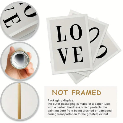 Perssia LoveTrio™ Canvas Set — 3‑Piece Modern Wall Art for Living Room Décor - PERSSIA