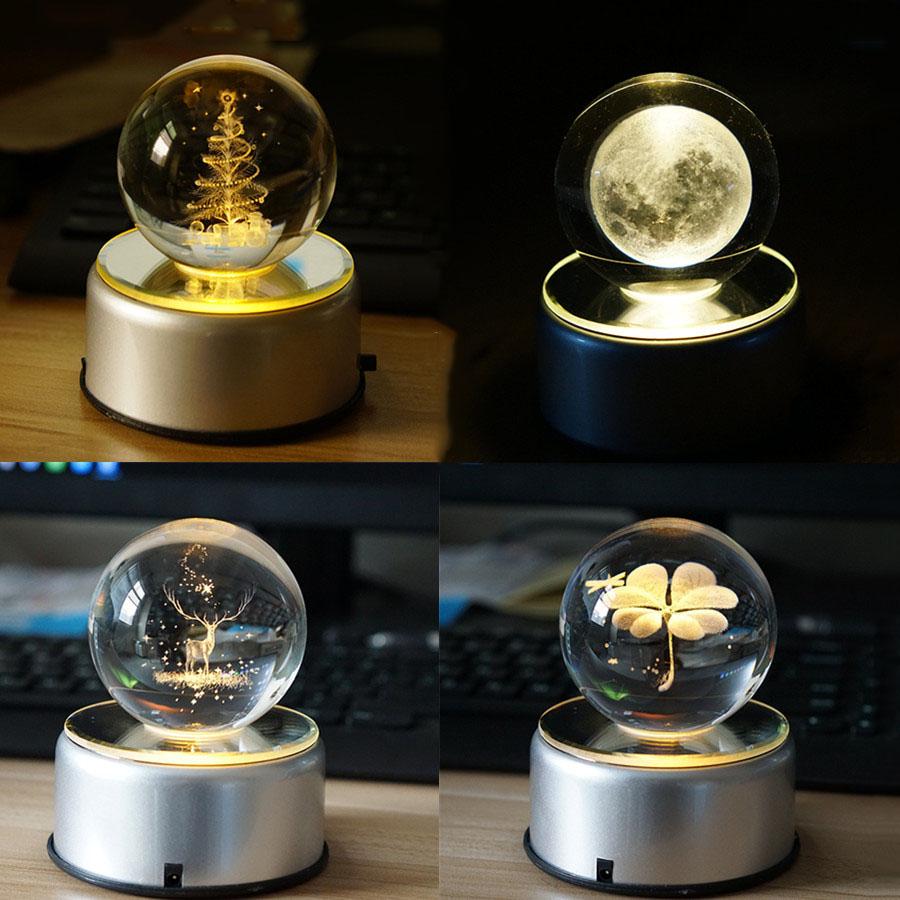 Perssia LunaSphere™ — 3D Rotating Crystal Ball Night Light (70MM | K9 Crystal) - PERSSIA