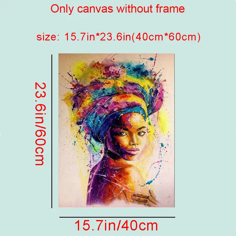 Perssia AfroGraff™ Canvas Art — African Woman Graffiti Wall Poster (15.7" × 23.6") - PERSSIA