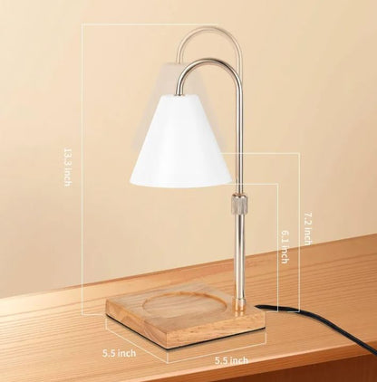 “LUMÉRA™ AURA MELT LAMP” Candle Warmer Lamp With Timer Dimmer Adjustable Height, Wood Base Electric Top Down Melting Wax Melt Warmer For Jar Candles - PERSSIA