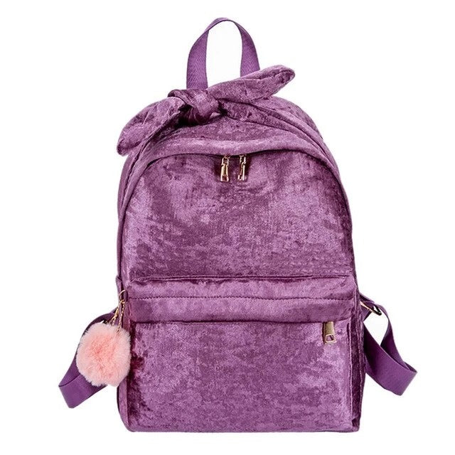 Perssia FluffCharm™ Aesthetic Backpack Artistic Fuzzy Ball Backpack, Plush Student Bag - PERSSIA