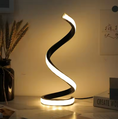 Perssia LumaSpiral LED Table Lamp — Modern Curved Ambient Light