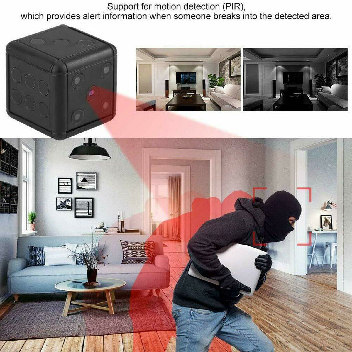 Mini Dice Camera Home Security Night Vision HD 1080P Motion Detection Nanny Cam - PERSSIA