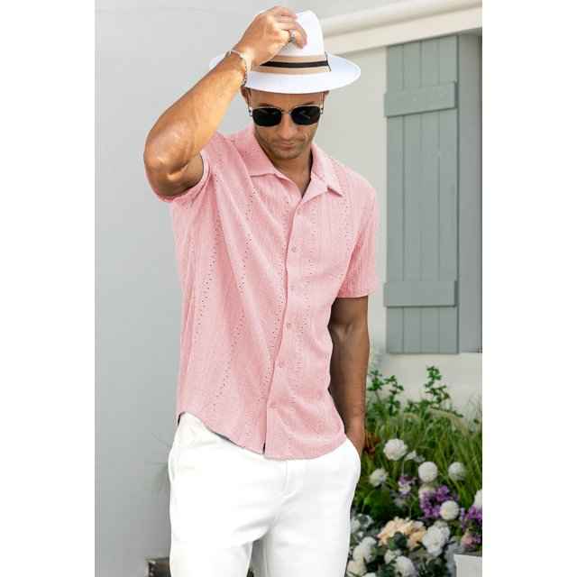 Perssia BreezeHollow Summer Shirt — Lightweight • Hollow‑Knit • Cuban Collar Cool
