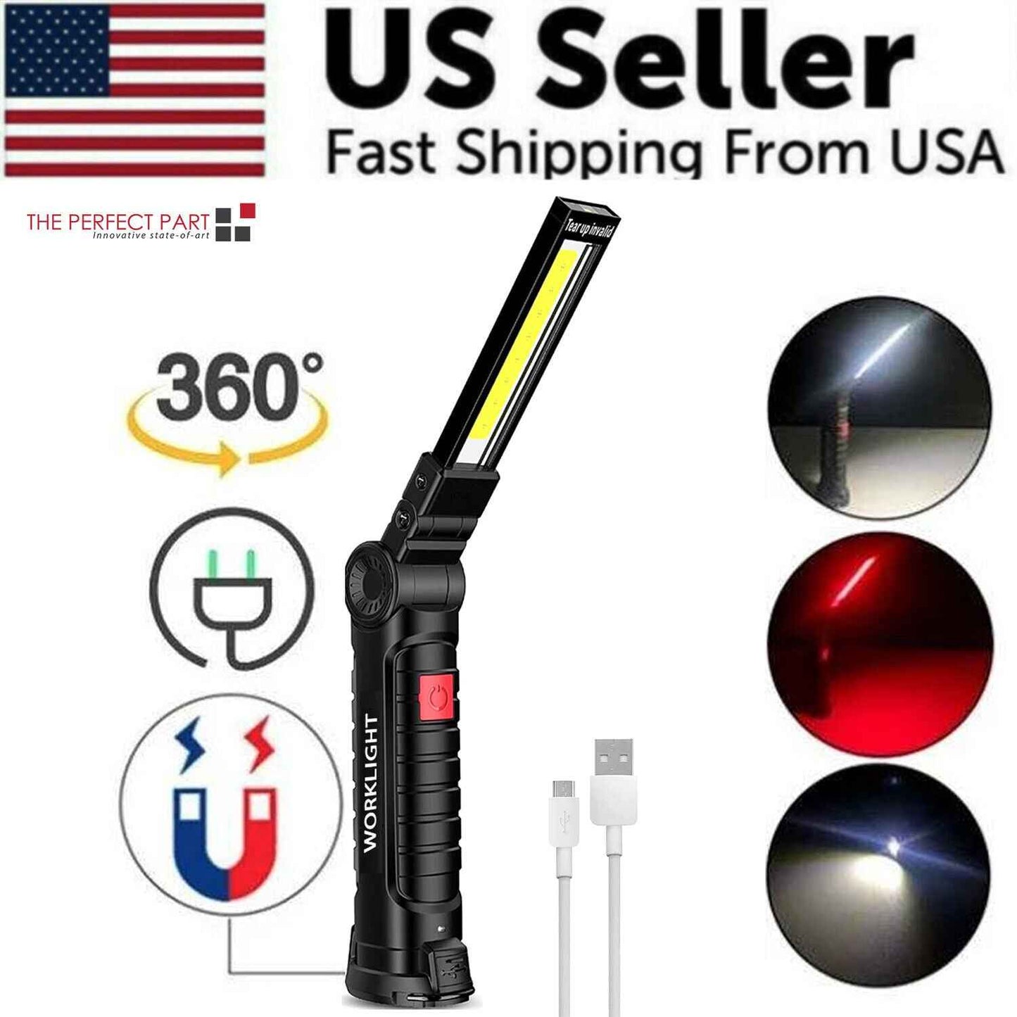 Perssia WorkBeam 360™ Magnetic Rechargeable Light