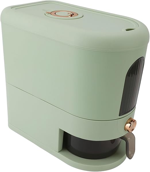 Perssia GrainMaster™ 25‑Lb Rice & Cereal Dispenser (Green) with Measuring Cup & Time Scale Measuring Cylinder Built-in Fresh Box Moisture Proof Dry Food Rice Container for Home Kitchen Pantry - PERSSIA