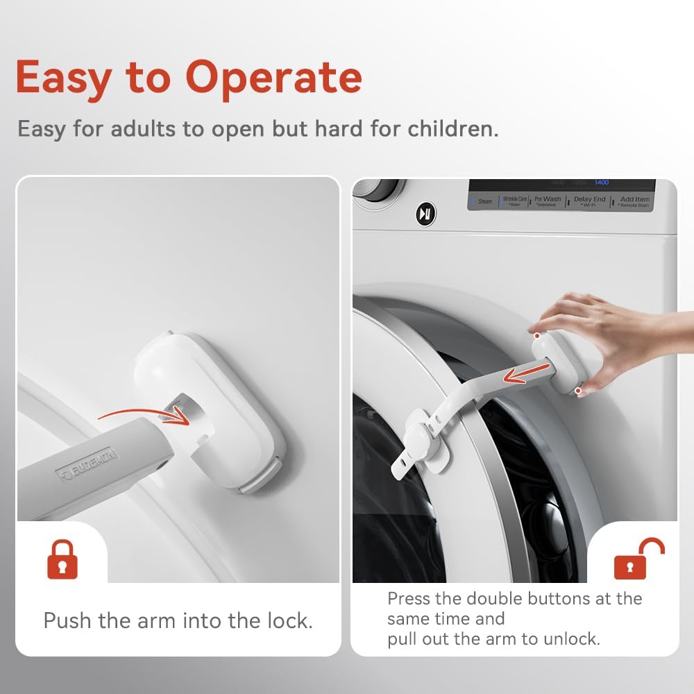 Perssia WashGuard™ — Baby Safety Washer/Dryer Door Stopper (White) - PERSSIA