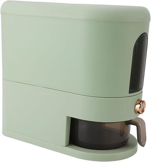 Perssia GrainMaster™ 25‑Lb Rice & Cereal Dispenser (Green) with Measuring Cup & Time Scale Measuring Cylinder Built-in Fresh Box Moisture Proof Dry Food Rice Container for Home Kitchen Pantry - PERSSIA