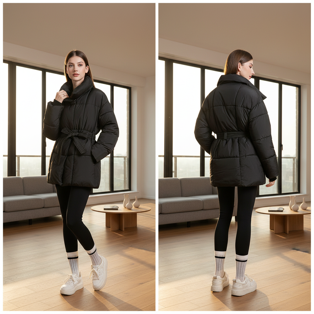 Perssia Women’s Mid‑Length Down Jacket — Lightweight • Warm • Cold‑Weather Protection