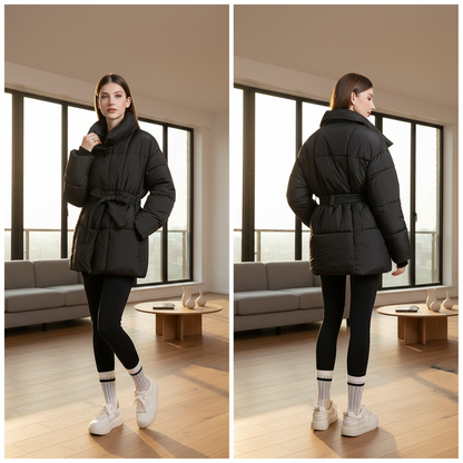 Perssia Women’s Mid‑Length Down Jacket — Lightweight • Warm • Cold‑Weather Protection