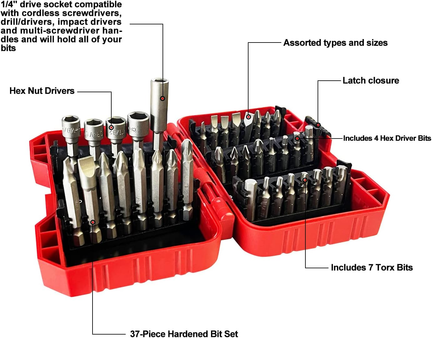 Perssia TorqueMaster™ Impact Driver Bit Kit 37PCS - PERSSIA