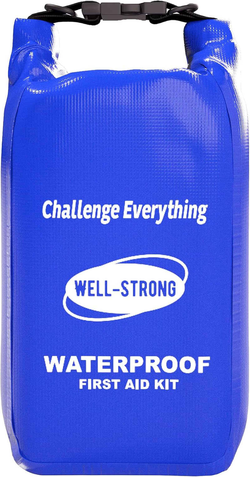 Waterproof First Aid Kit Roll Top Boat Emergency Kit with Waterproof Contents for Fishing Kayaking Boating Swimming Camping Rafting Beach Red
