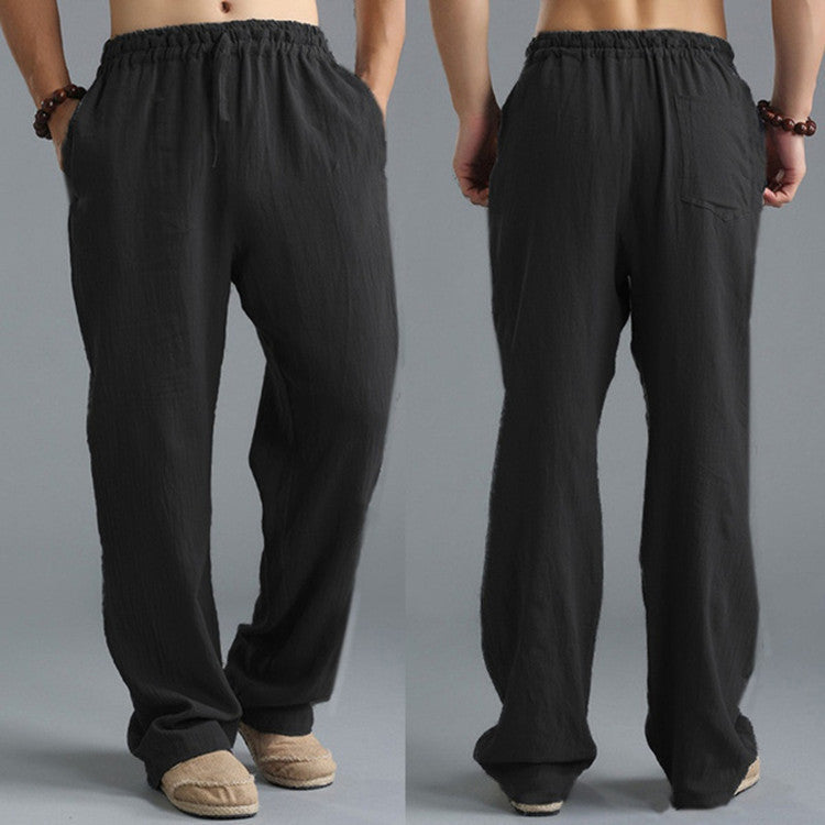 Men's Breathable Linen Loose Casual Sports Pants-US