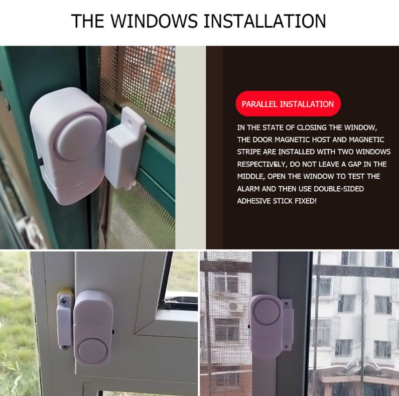 Perssia SecureGuard™ Door & Window Alarm Set 6 PCS WIRELESS Home Window Door Burglar Security ALARM System Magnetic Sensor - PERSSIA