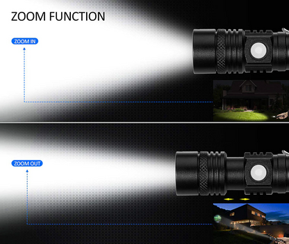 90000LM Tactical Flashlight — Super Bright Zoomable LED with
