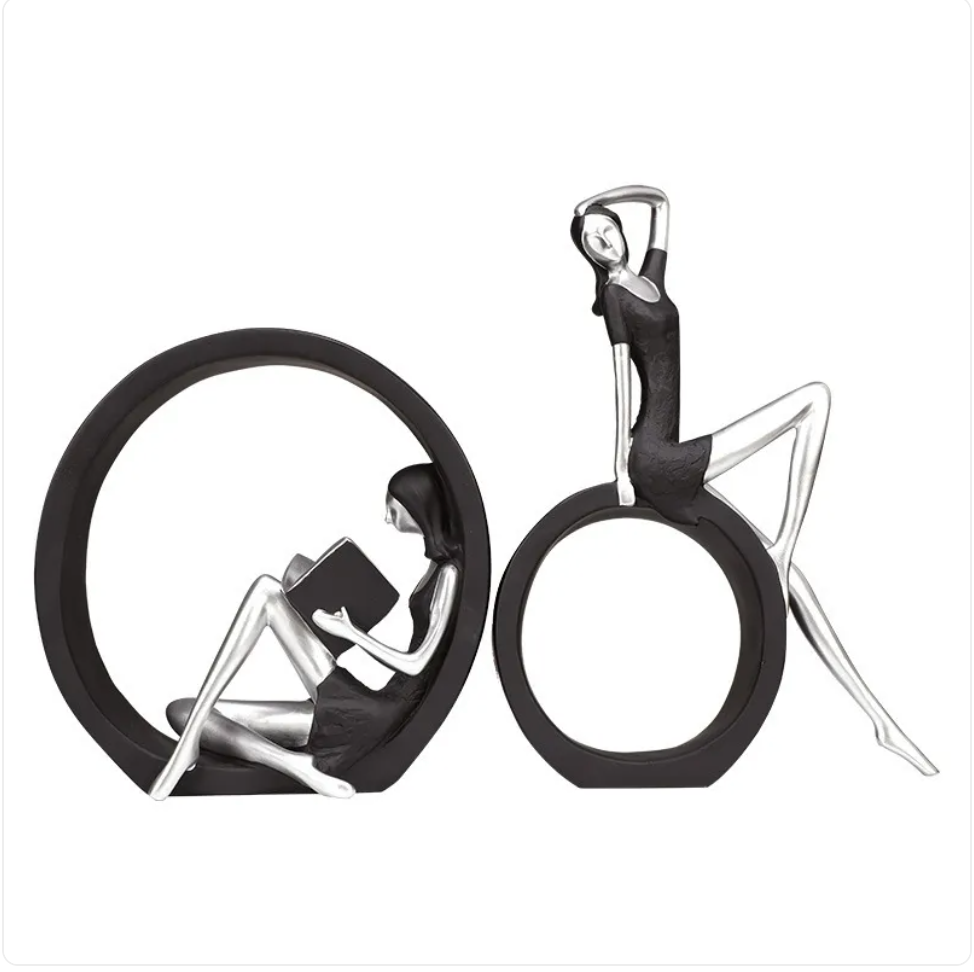 Perssia NoirMuse™ Resin Girl Sculpture — Minimalist Elegant Wall Art - PERSSIA