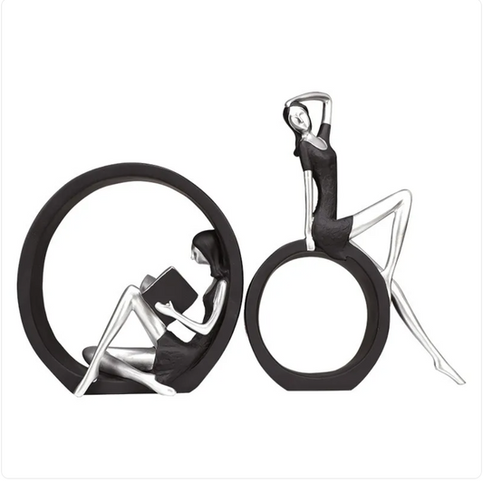 Perssia NoirMuse™ Resin Girl Sculpture — Minimalist Elegant Wall Art - PERSSIA