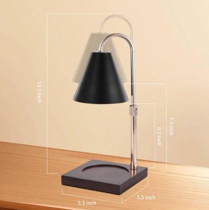 “LUMÉRA™ AURA MELT LAMP” Candle Warmer Lamp With Timer Dimmer Adjustable Height, Wood Base Electric Top Down Melting Wax Melt Warmer For Jar Candles - PERSSIA