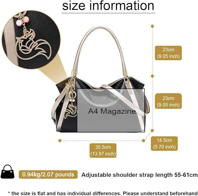 Perssia FoxLover EleganceSatchel™ — Premium Cowhide Leather Top‑Handle Bag
