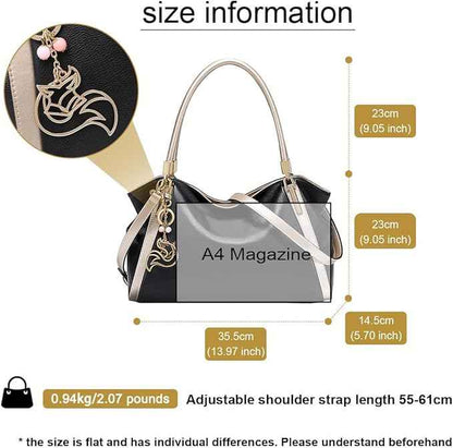 Perssia FoxLover EleganceSatchel™ — Premium Cowhide Leather Top‑Handle Bag