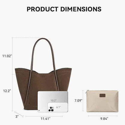 Perssia BostanTerra™ — Vegan Leather Work Tote (Coffee Brown | Large Capacity | Travel‑Ready)