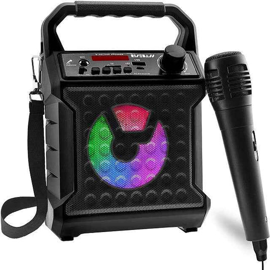 Perssia PartyVibe Portable Karaoke System — Wireless LED Speaker + Mic Set