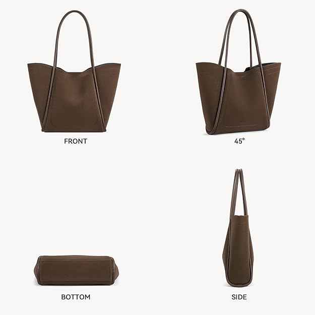 Perssia BostanTerra™ — Vegan Leather Work Tote (Coffee Brown | Large Capacity | Travel‑Ready)