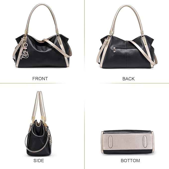 Perssia FoxLover EleganceSatchel™ — Premium Cowhide Leather Top‑Handle Bag