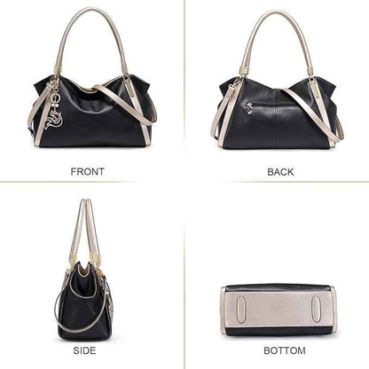 Perssia FoxLover EleganceSatchel™ — Premium Cowhide Leather Top‑Handle Bag