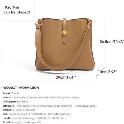 Perssia Cnoles PrimeTote™ — Women’s Premium Leather Top‑Handle Satchel