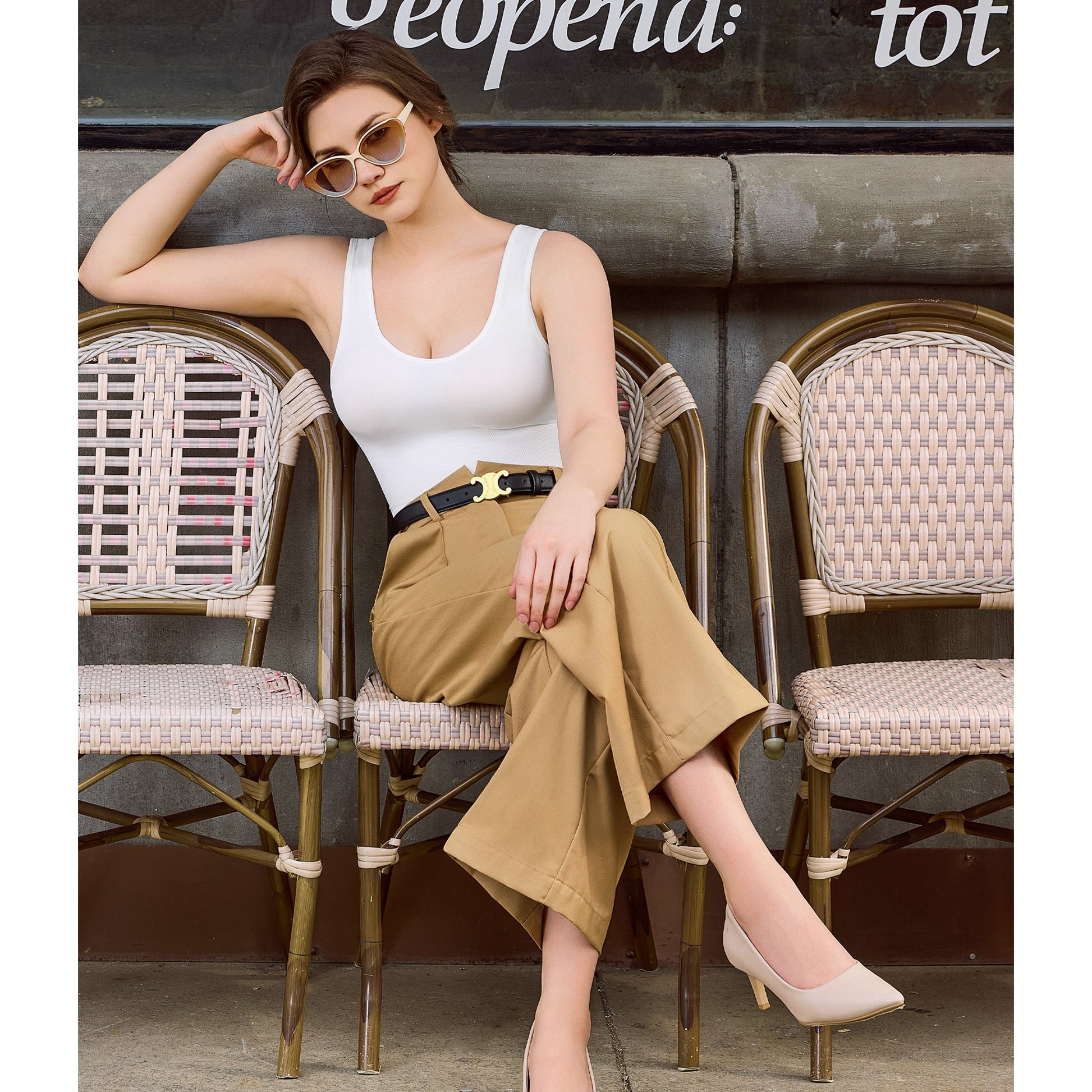 “PURELINE™ SCULPT TANK BODYSUIT” SUNACGO Bodysuits for Women Tummy Control Round Neck Body Suits Slim Fit(XLWhite) - PERSSIA