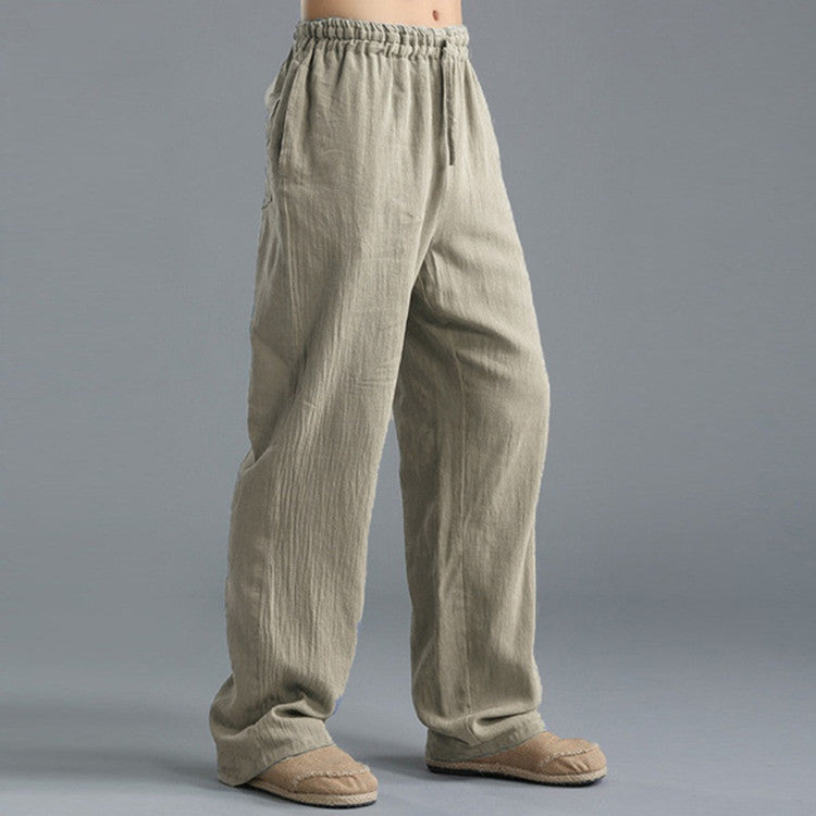 Men's Breathable Linen Loose Casual Sports Pants-US