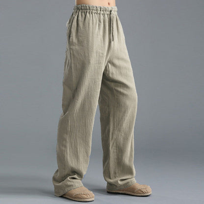 Men's Breathable Linen Loose Casual Sports Pants-US