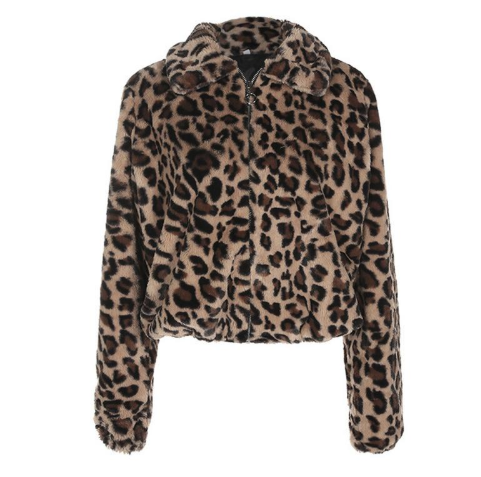 WildLuxe™ Leopard Fur Coat Wool Coat - PERSSIA