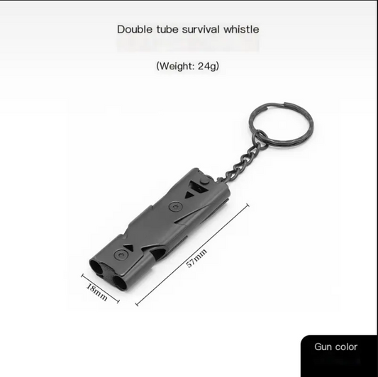 Perssia SafeSignal Whistle — Stainless Steel Emergency Keychain Safety Alert