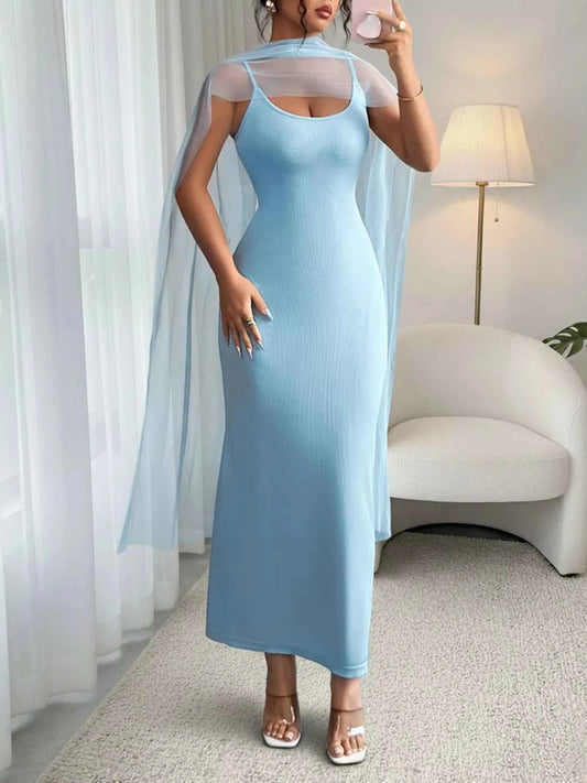Scoop Neck Bodycon Maxi Dress - TreUS