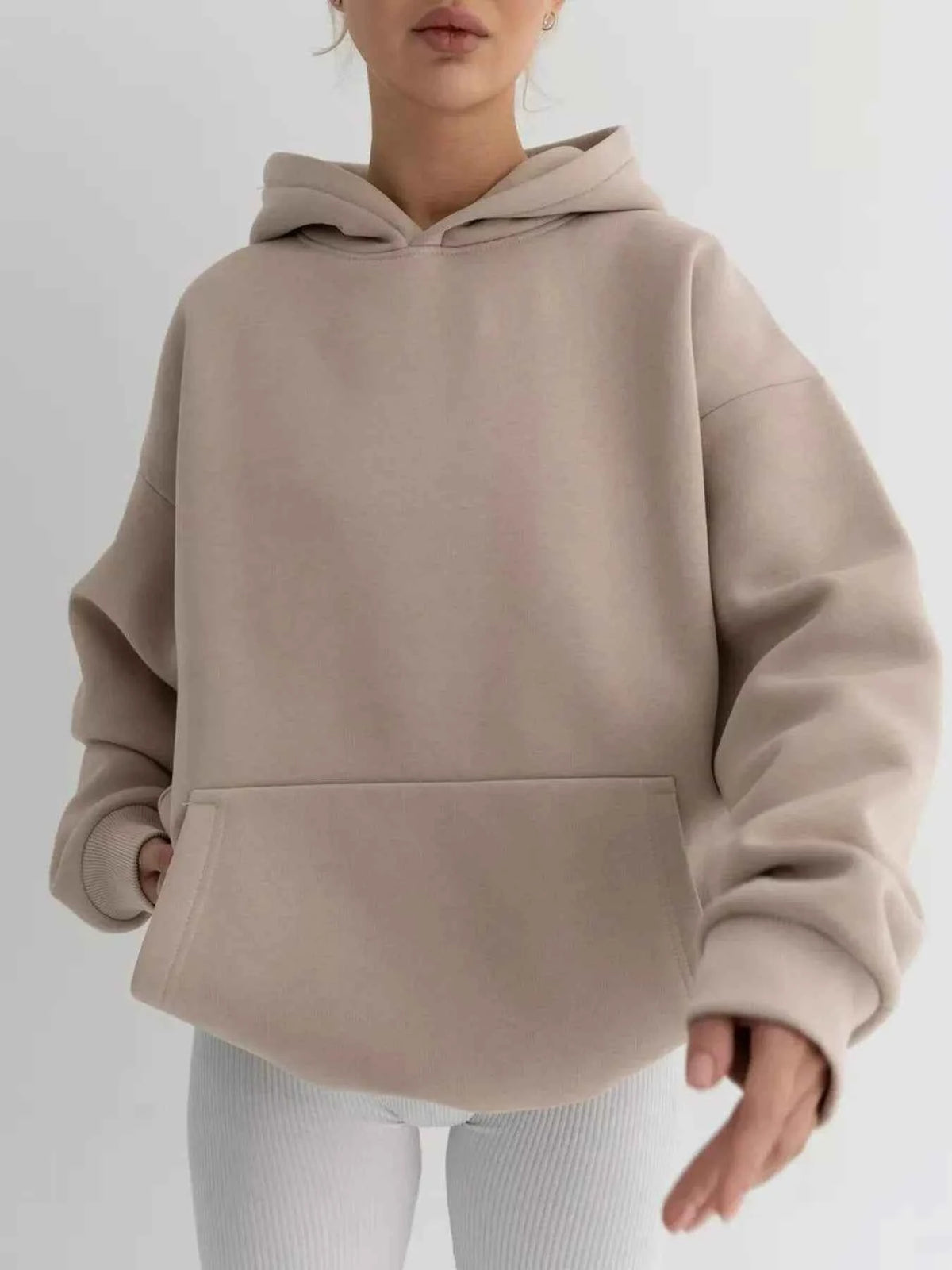 Kangaroo Pocket Long Sleeve Hoodie-Tre(INT8D)